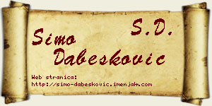Simo Dabesković vizit kartica